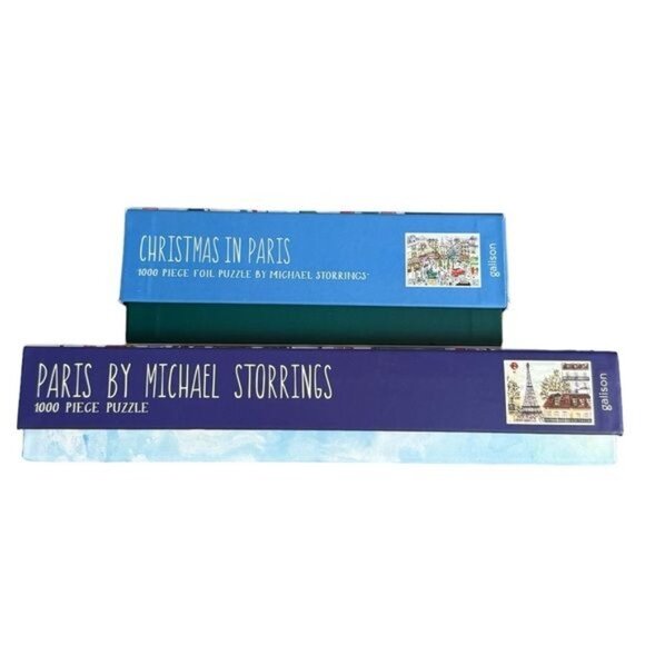 Michael Storrings Puzzles, Set of 2 1000pc each Paris & Christmas in Paris - Picture 2 of 5